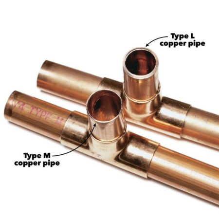 types of plumbing pipes - type L vs type 4 diameter