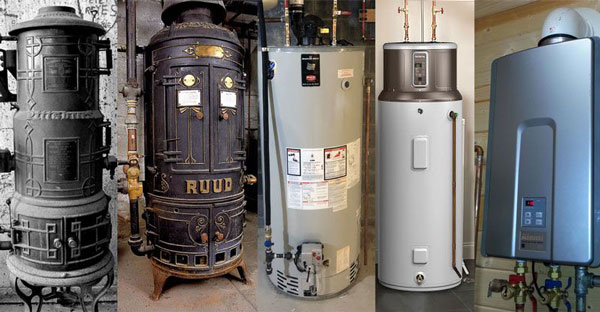 water heaters through time - when did indoor plumbing start