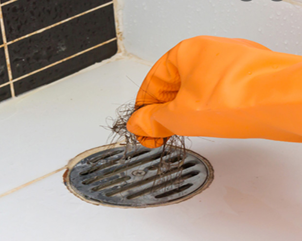clean out hair in shower drain by hand