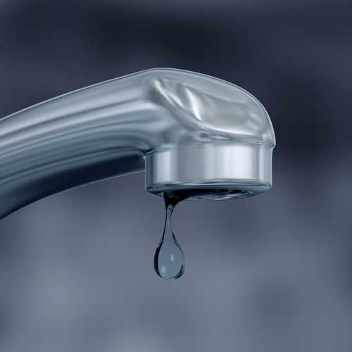 Keep faucet trickling to stop frozen pipes