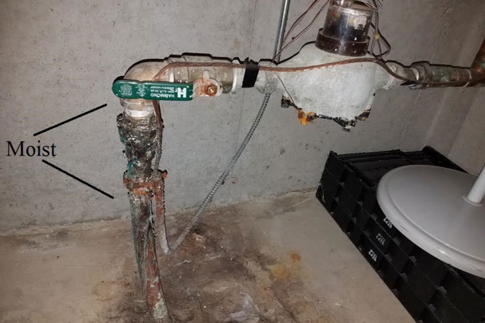 Water meter in basement - water leak detection