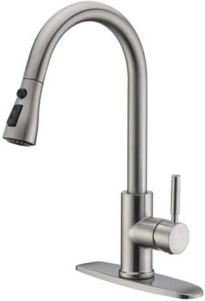 brushed nickel kitchen faucets - WEWE single handle high arc faucet