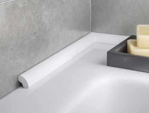 alternatives for caulking around the bathtub - quarter round ceramic tile