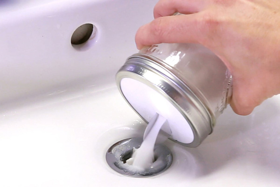 pour salt down kitchen sink