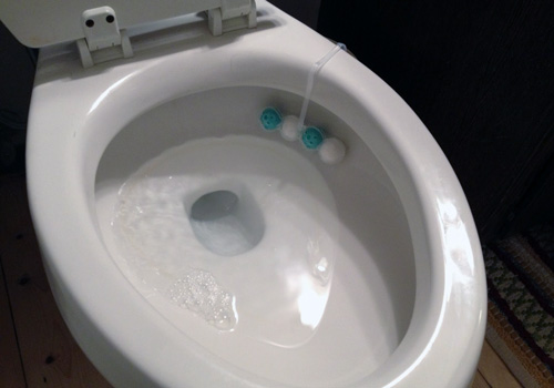 hydro jetting service for a partially flushing toilet