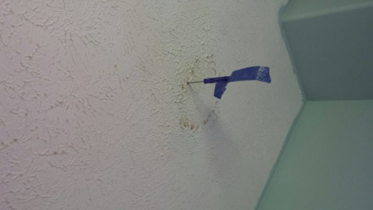 Water Damage on A Popcorn Ceiling
