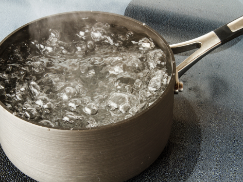 Boiling large amounts of water at a time during a boil advisory can save you time. Once boiled, you can refrigerate it and use it indefinitely for anything you need it for. 