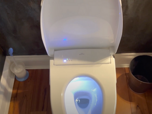 Look! The bowl lights up! It's the perfect addition you need for your toilet in your home.