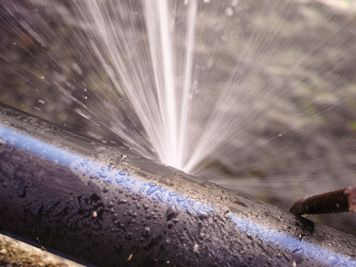 A pipe that has burst due to low temperatures will cause major water damage to your home.