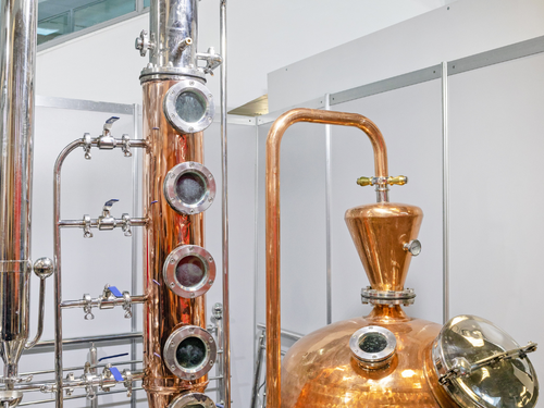 Distillation systems can look different everywhere you go. Here is example of what one looks like.