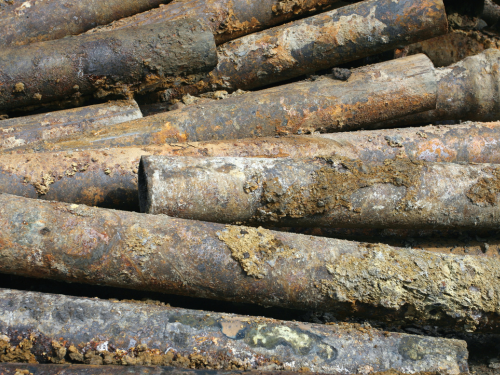 old cast iron pipes 