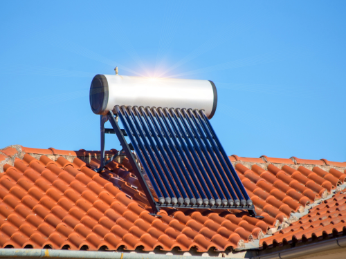 on the roof solar water heater