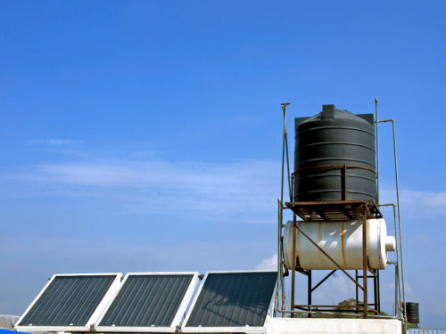 solar water heater and storage tank
