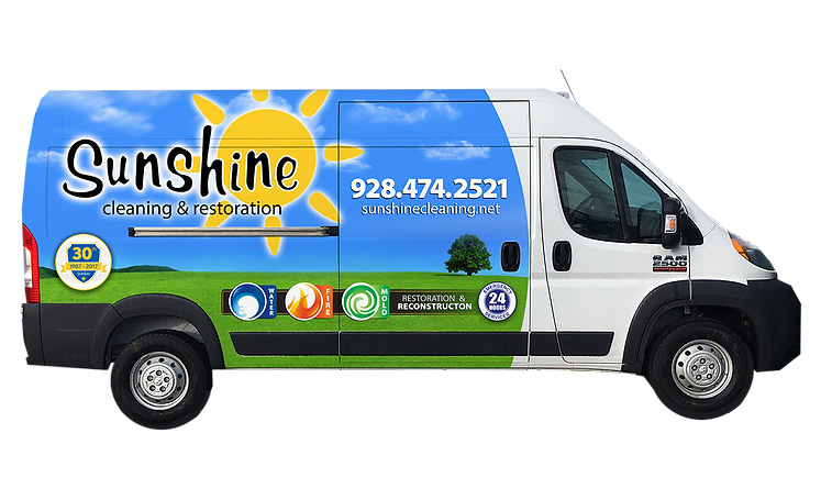 Sunshine Restoration Van - sister company of 1-Tom-Plumber Payson AZ